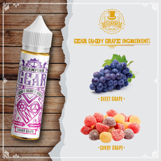 SteamPunk Flavor Shots Gear Candy Grape 20ml/60ml