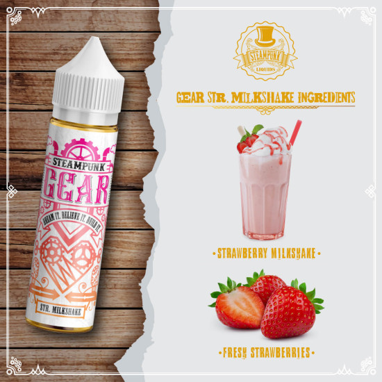 SteamPunk Flavor Shots Gear Strawberry Milkshake 20ml/60ml